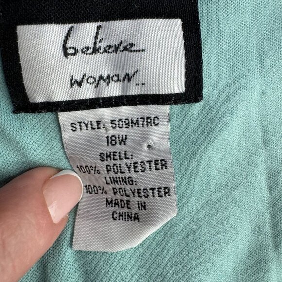 Vintage Y2K Baby Doll Dress Womens 18W Empire Waist Faux Wrap Floral Print Bead - Picture 5 of 6